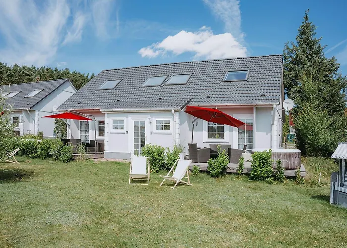 度假居 Ferienhaeuser Insel Usedom Haus Jojo 7 - Blick Aufs Achterwasser! Whirlpool Und Sauna Lutow